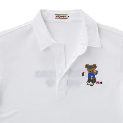 MIKI HOUSE Golf Bear Polo Shirt for Adults