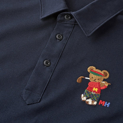 MIKI HOUSE Golf Bear Polo Shirt for Adults