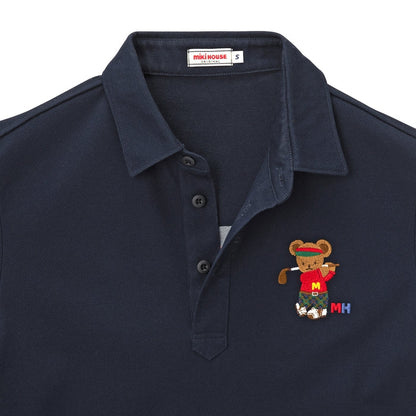 MIKI HOUSE Golf Bear Polo Shirt for Adults