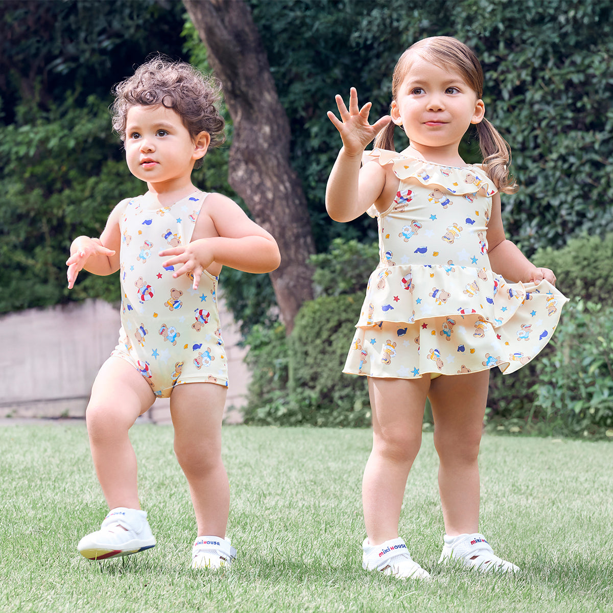 MIKI HOUSE Seaside Bear One-Piece (UV Protection)