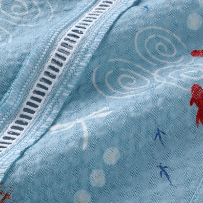 Two-piece Kimono Jinbei - Playing at the Waterside
