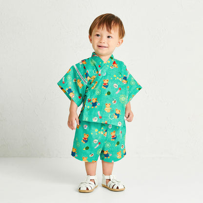 MIKI HOUSE Bear Two-Piece Kimono Jinbei