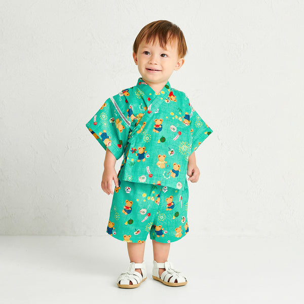 MIKI HOUSE Bear Two-Piece Kimono Jinbei