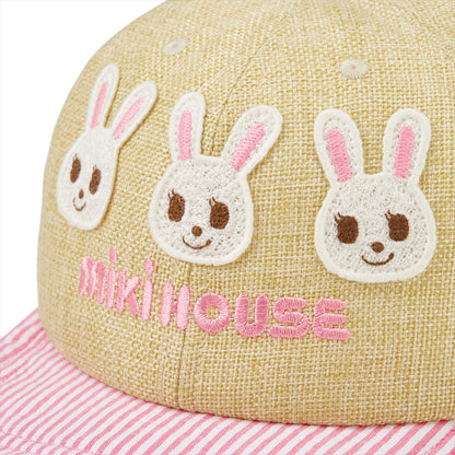 Candy Striped Faux Straw Cap (UV Protection)