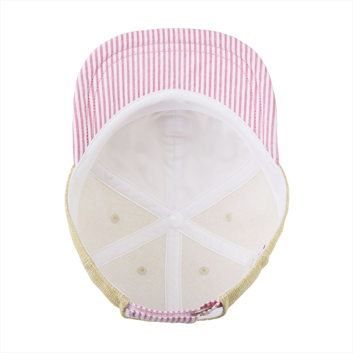 Candy Striped Faux Straw Cap (UV Protection)