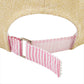 Pink Candy Striped Faux Straw Cap (UV Protection)