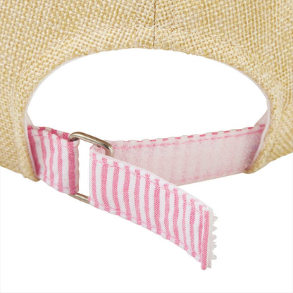 Candy Striped Faux Straw Cap (UV Protection)