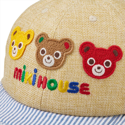 Candy Striped Faux Straw Cap (UV Protection)