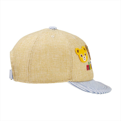 Candy Striped Faux Straw Cap (UV Protection)