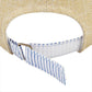 Blue Candy Striped Faux Straw Cap (UV Protection)