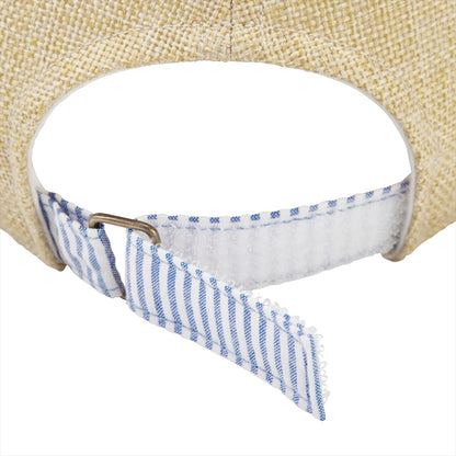 Candy Striped Faux Straw Cap (UV Protection)