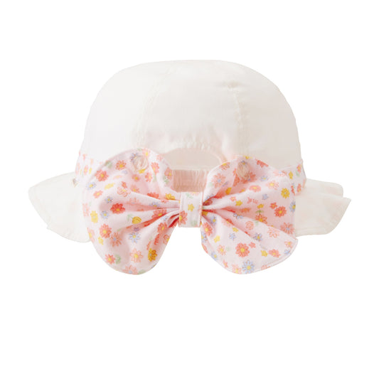 Floral Bow Sun Hat (UV Protection)