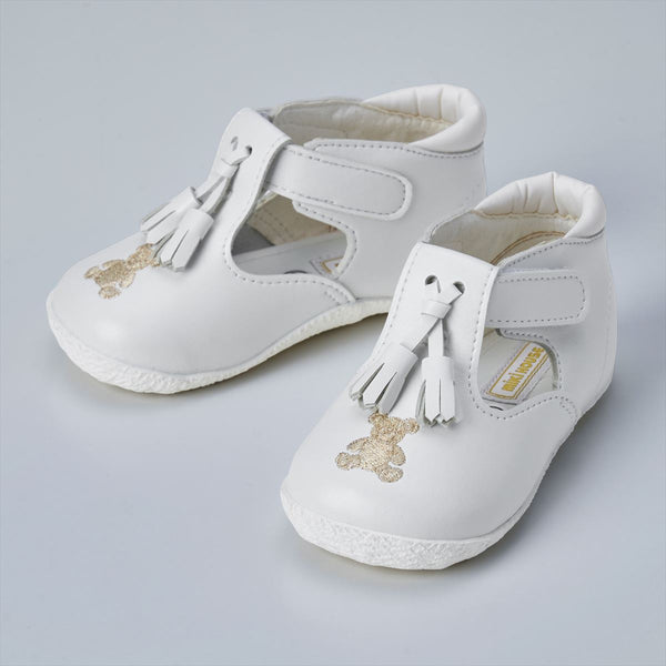 Premier First Walker Leather Tassel Shoes - WHITE