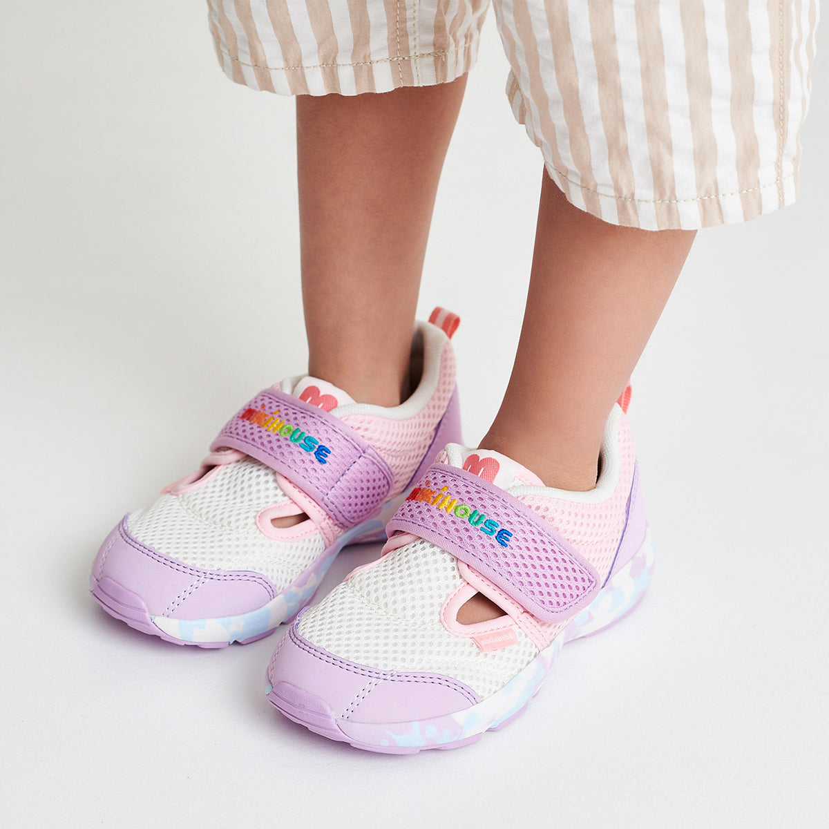 Double Russell Mesh Sneakers for Kids - Neon Marble