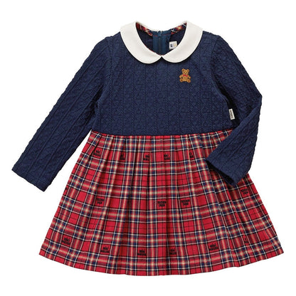 MIKI HOUSE Bear Cable Knit Dress