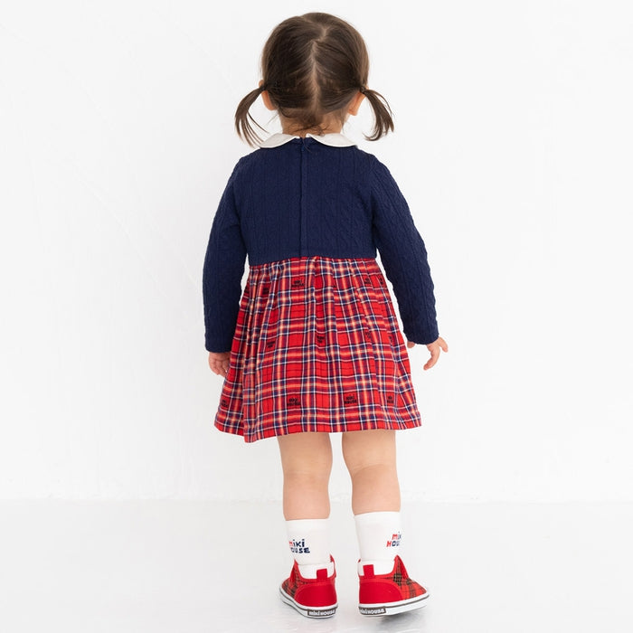 MIKI HOUSE Bear Cable Knit Dress