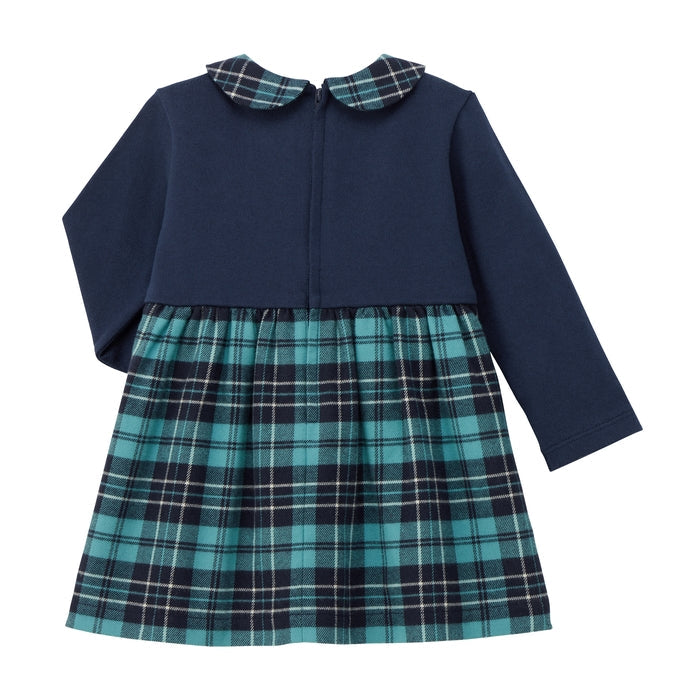 Teddy Bear Emblem Tartan Dress