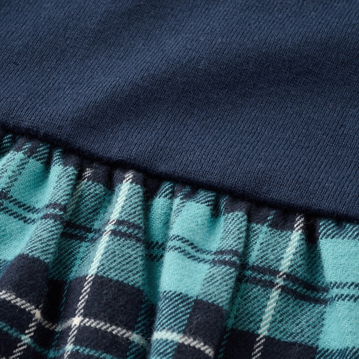 Teddy Bear Emblem Tartan Dress