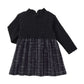 Teddy Bear Emblem Contrast High-Collar Dress