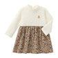 Teddy Bear Emblem Contrast High-Collar Dress