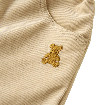 Teddy Bear Emblem Corduroy Pants