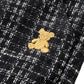 Teddy Bear Emblem Tweed Wide-Leg Pants