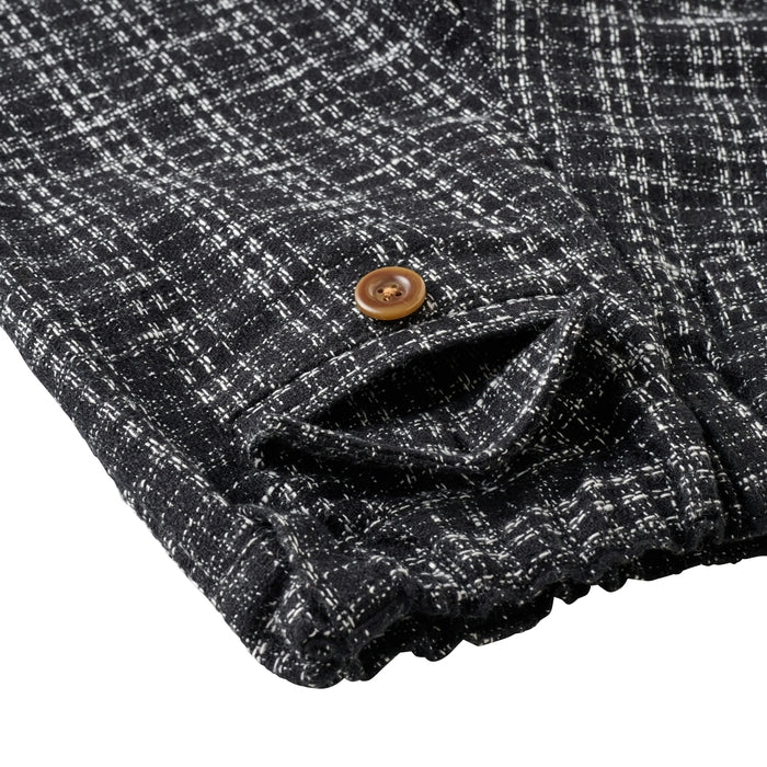 Teddy Bear Emblem Tweed Wide-Leg Pants