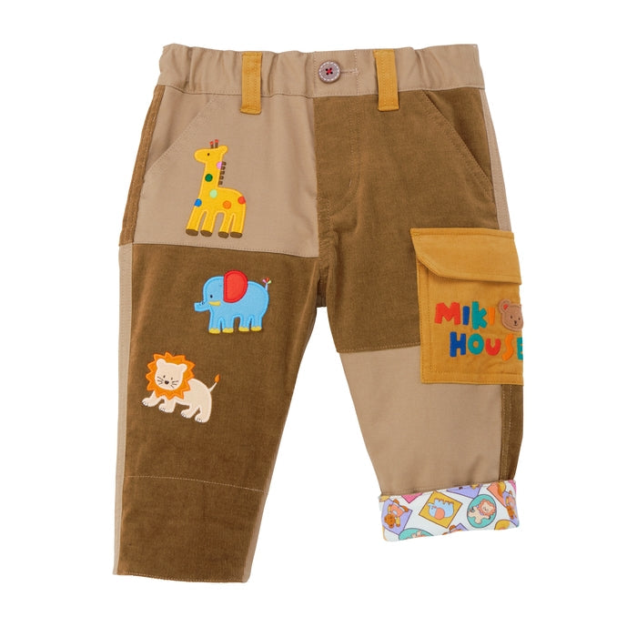 Classic MIKI HOUSE Bear Patchwork Pants
