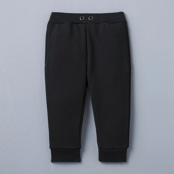 Sea Island Cotton Logo Sweatpants - BLACK