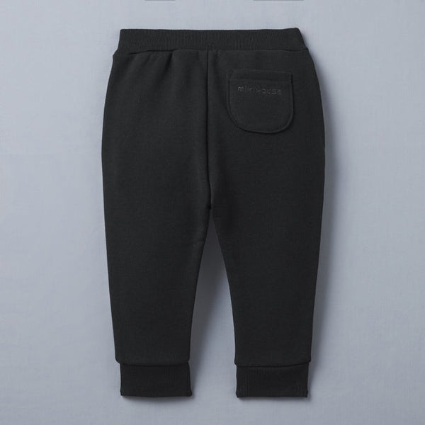 Sea Island Cotton Logo Sweatpants - BLACK
