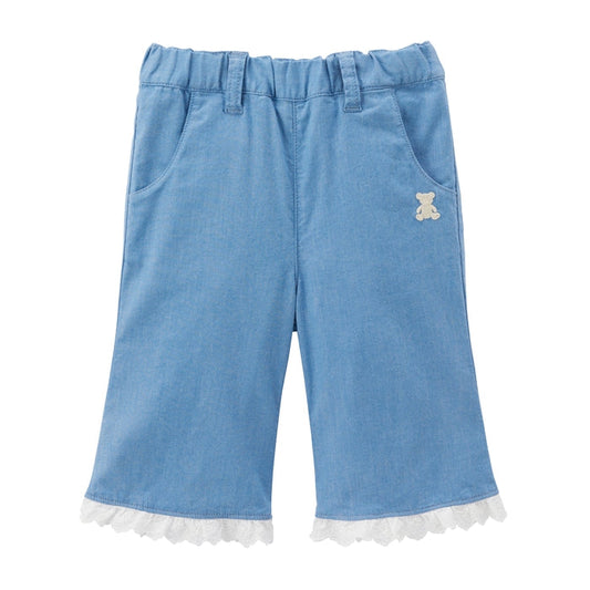 Teddy Bear Emblem Wide-Leg Pants