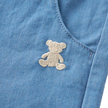 Teddy Bear Emblem Wide-Leg Pants