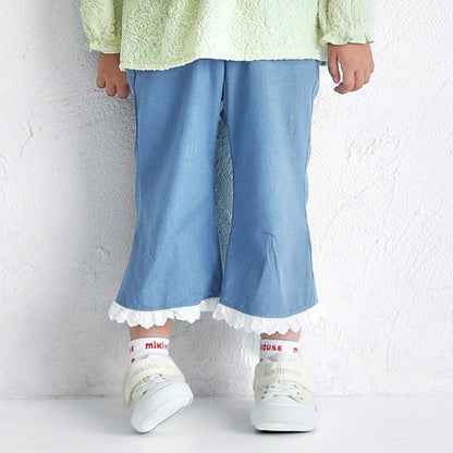 Teddy Bear Emblem Wide-Leg Pants