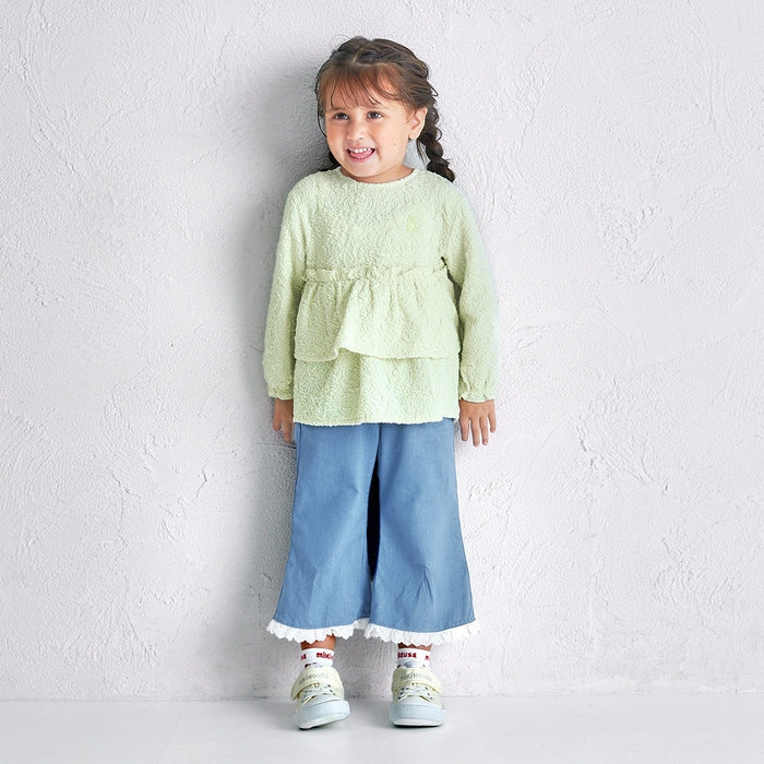 Teddy Bear Emblem Wide-Leg Pants