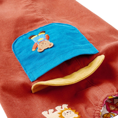 Classic MIKI HOUSE Bear Zip-Up Corduroy Overalls