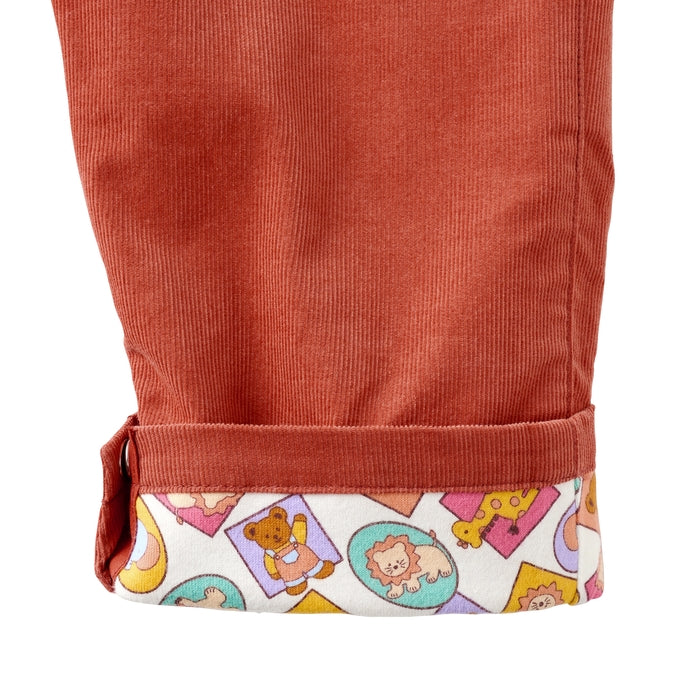 Classic MIKI HOUSE Bear Zip-Up Corduroy Overalls