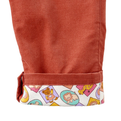 Classic MIKI HOUSE Bear Zip-Up Corduroy Overalls