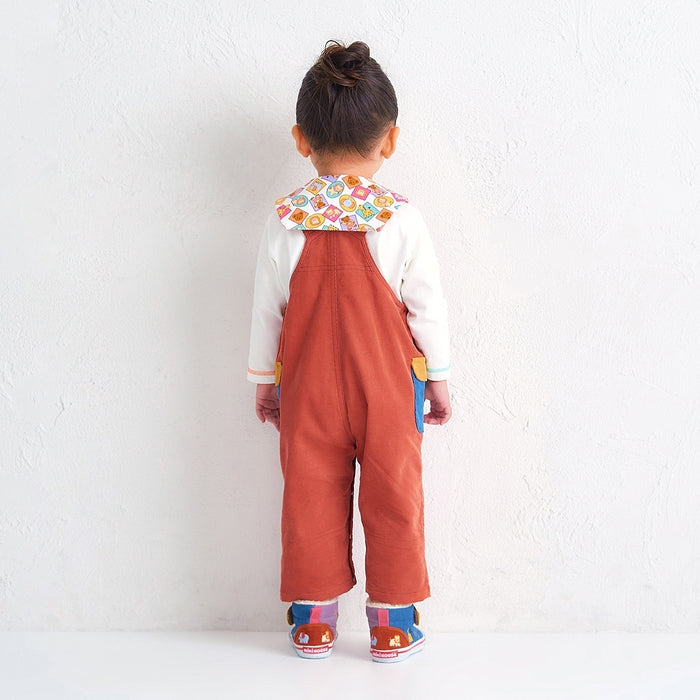 Classic MIKI HOUSE Bear Zip-Up Corduroy Overalls
