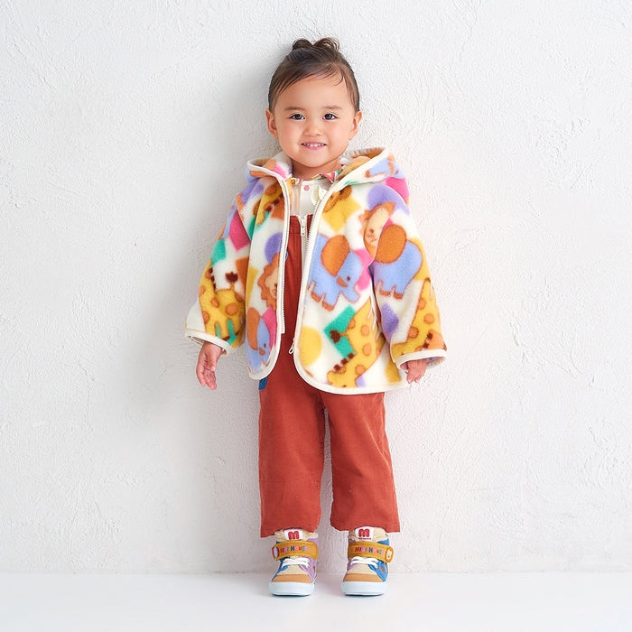 Classic MIKI HOUSE Bear Zip-Up Corduroy Overalls