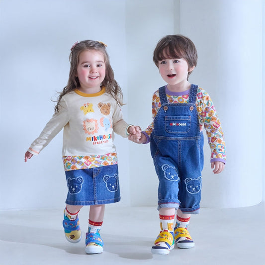 Classic MIKI HOUSE Bear All-Over Print Tee