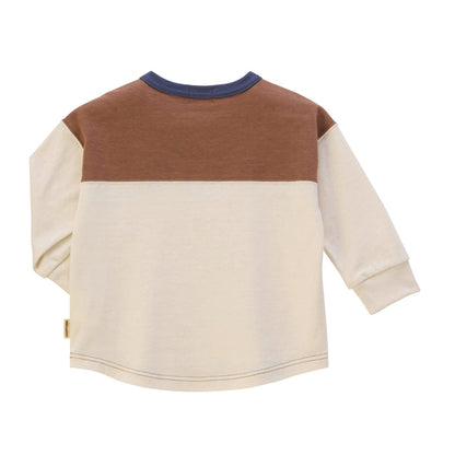 Teddy Bear Emblem Long-Sleeve Contrast Tee