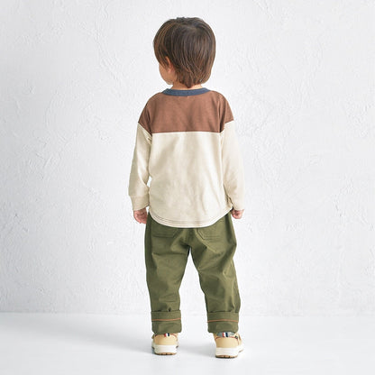 Teddy Bear Emblem Long-Sleeve Contrast Tee