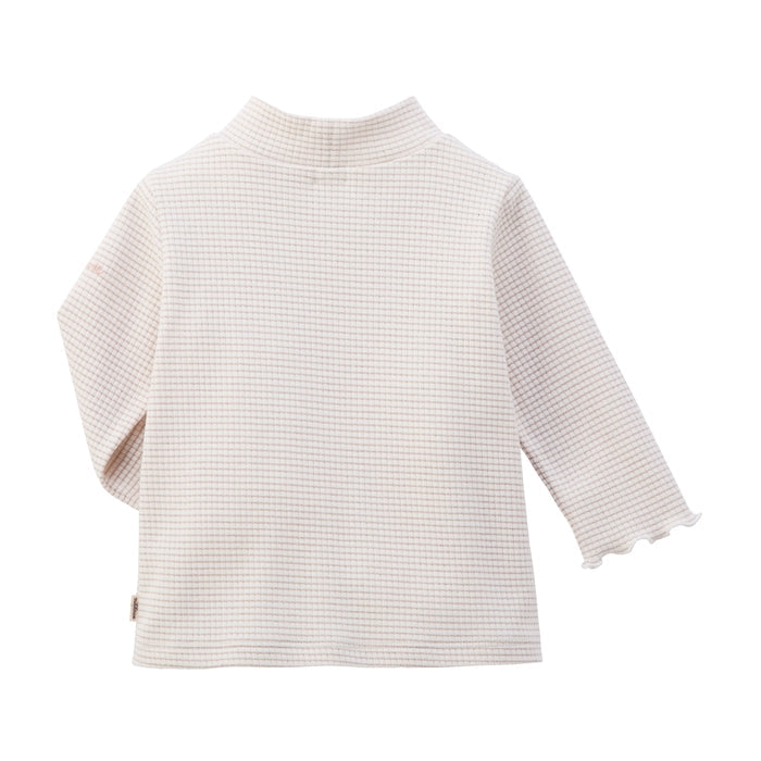 Shimmer Stripe Mock Neck Tee