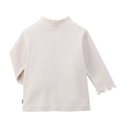 Shimmer Stripe Mock Neck Tee