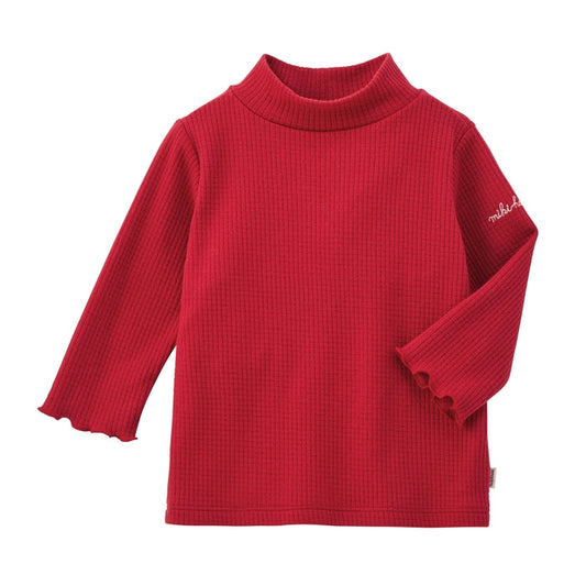 Shimmer Stripe Mock Neck Tee