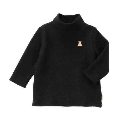 Teddy Bear Emblem Mock Neck Tee