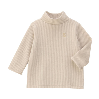 Teddy Bear Emblem Mock Neck Tee