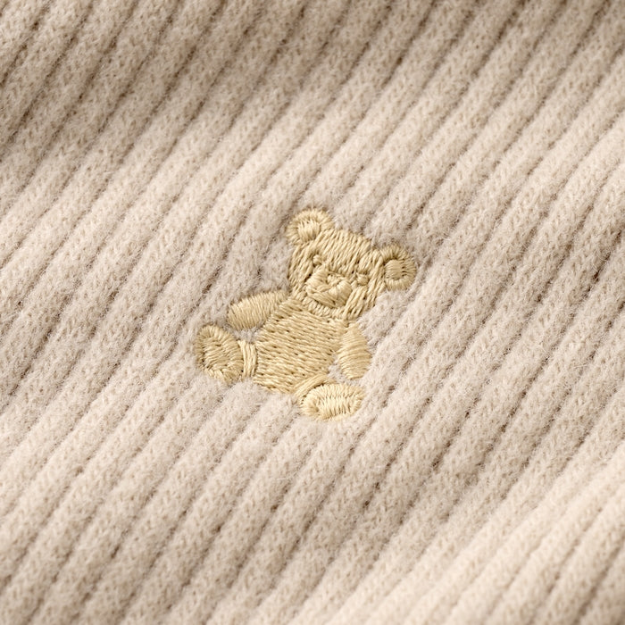 Teddy Bear Emblem Mock Neck Tee