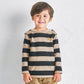 Teddy Bear Emblem Striped Boatneck Tee