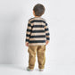 Teddy Bear Emblem Striped Boatneck Tee
